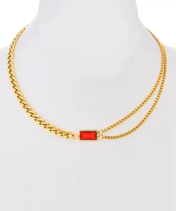 Female-Designer-Chain-Red-Rectangle-Pendant-Back